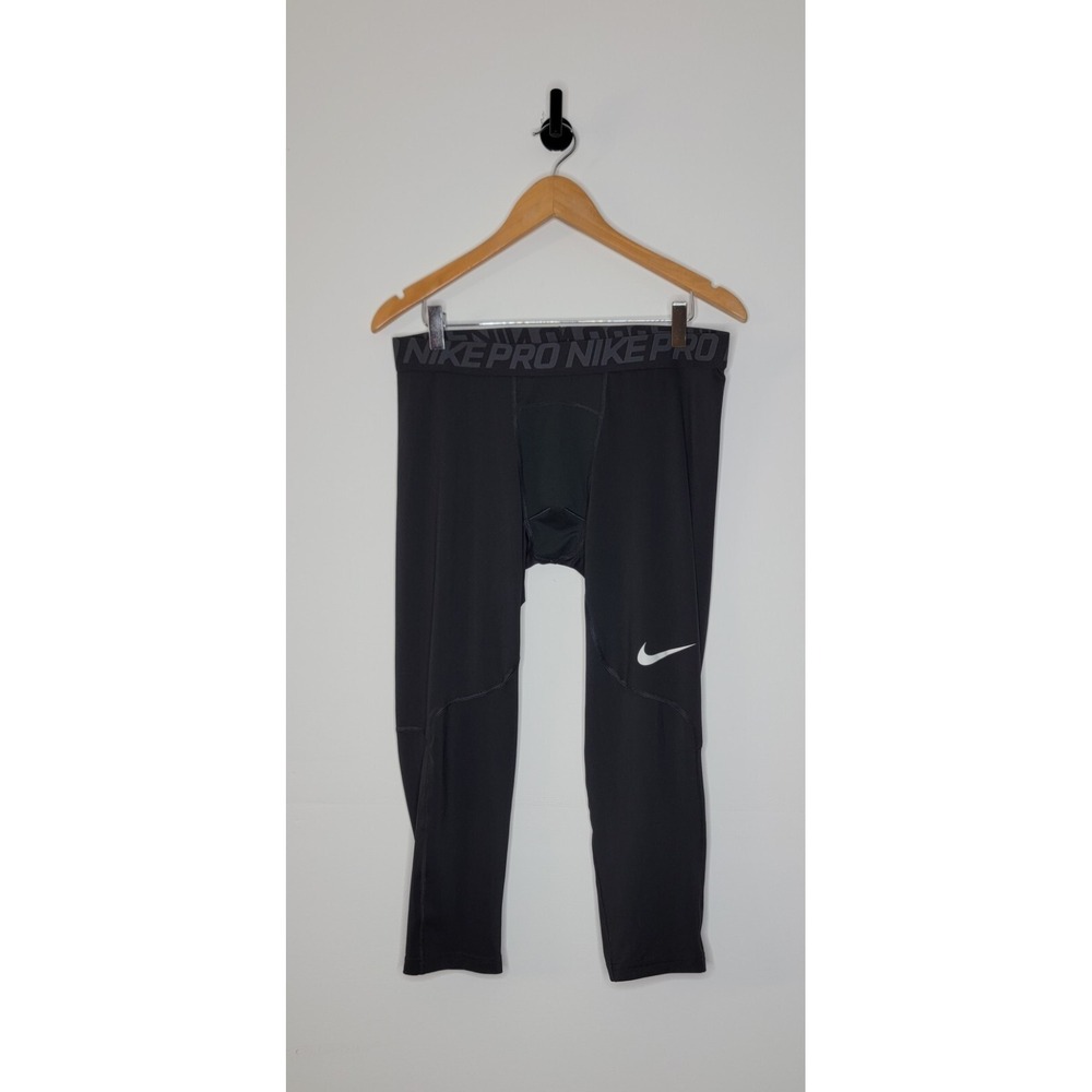 Nike Pro Compression Athletic Leggings 3/4 Length Men's Size XL‎ Black
